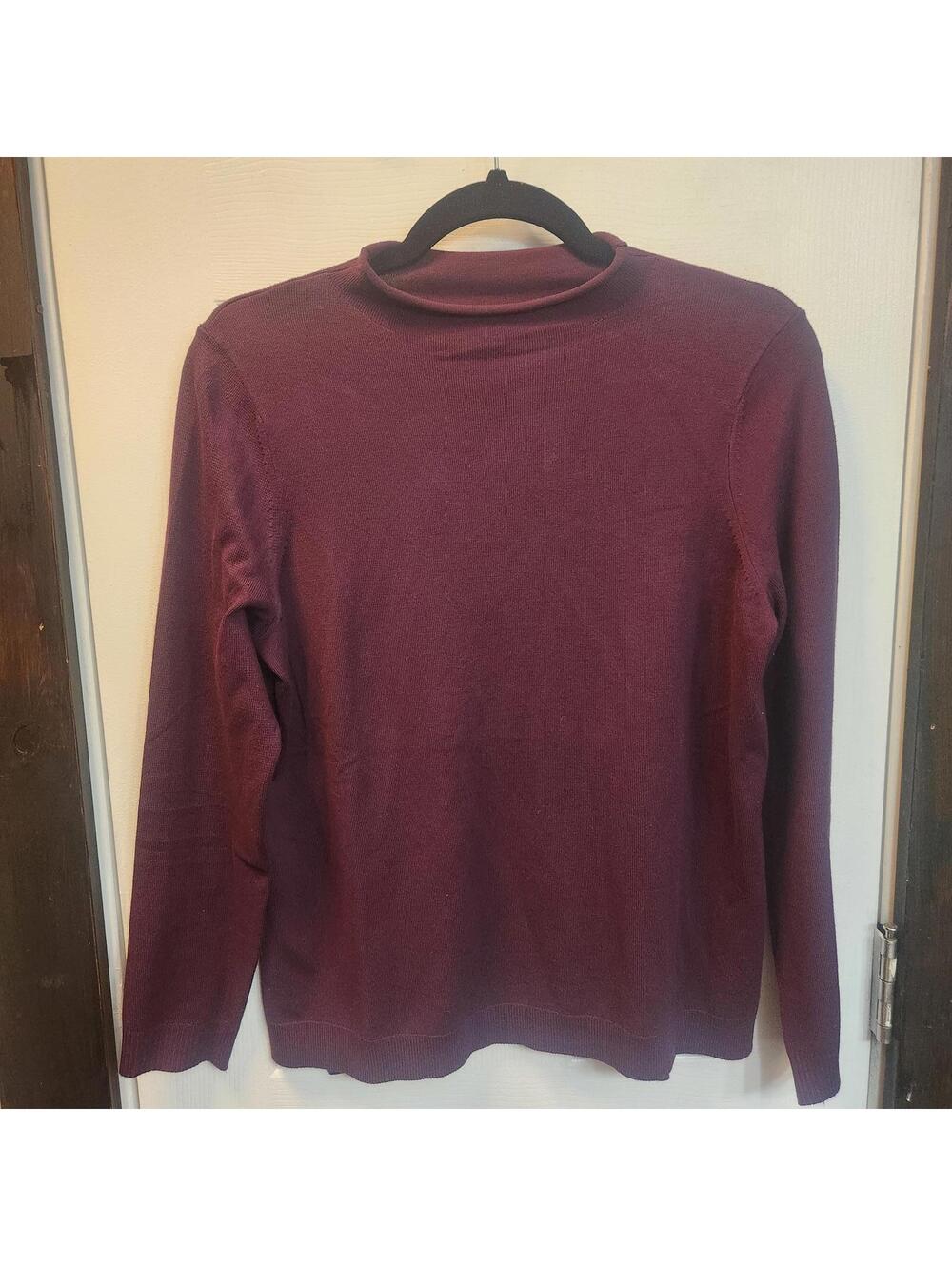Adrianna Papell Women's Burgundy Turtleneck Sweater -Size Small